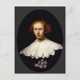 Carte Postale Rembrandt - Portrait d'une jeune femme