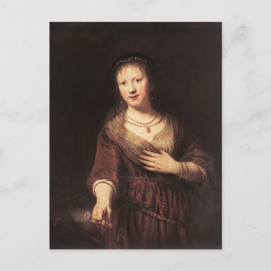 Carte Postale Rembrandt- Saskatchewan avec une fleur rouge (Devant)