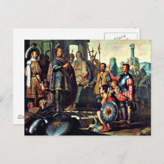Carte Postale Rembrandt : Tableau d'histoire, 1626 oeuvres d'art (Devant / Derrière)
