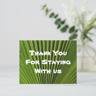 Carte Postale Remerciement à l'invité de la maison Feuille de pa