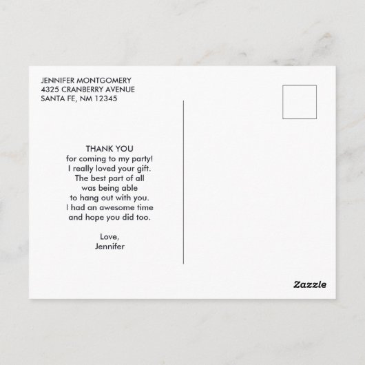 Carte Postale Remerciement abstrait moderne en pierre d'agate no (Dos)