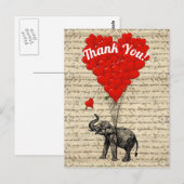 Carte Postale Remerciement amusant et romantique (Devant / Derrière)