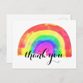 Carte Postale Remerciement Arc-en-ciel Moderne Tendance (Devant / Derrière)