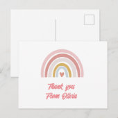 carte postale remerciement arc-en-ciel pastel pers (Devant / Derrière)