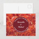 Carte Postale Remerciement aux invités Fleur Orange Mariage (Devant / Derrière)