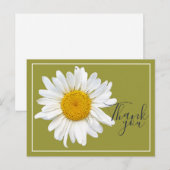 Carte Postale Remerciement avec Marguerite Blanche Centre Jaune  (Devant / Derrière)