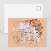 Carte Postale Remerciement avec nom de fleur de bois rustique (Devant / Derrière)