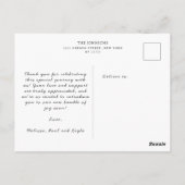 Carte Postale Remerciement Baby Shower Collage Arche Photo Éléga (Dos)