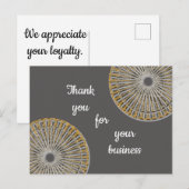 Carte Postale Remerciement Client Or Argent Affaires (Devant / Derrière)