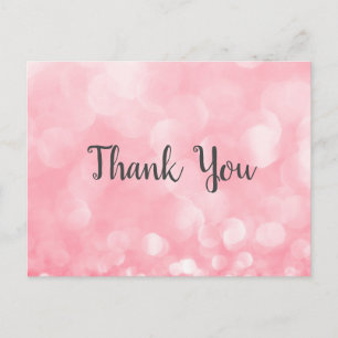 Carte Postale Remerciement Commercial Moderne Rose Bokeh