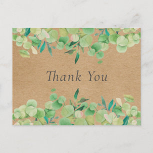 Carte Postale Remerciement d'affaires de feuilles d'eucalyptus K