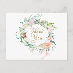 Carte Postale Remerciement d'affaires de guirlande de roses élég