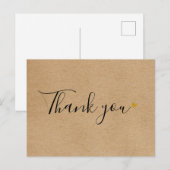 Carte Postale Remerciement d'affaires de Rustic Kraft Script (Devant / Derrière)
