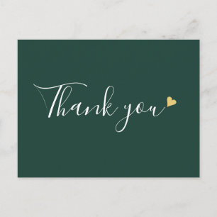 Carte Postale Remerciement d'affaires de scénario de cœur d'or d