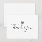 Carte Postale Remerciement d'affaires de script de cœur de galet (Devant / Derrière)