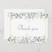 Carte Postale Remerciement d'affaires de script floral simple (Devant / Derrière)