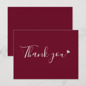 Carte Postale Remerciement d'affaires écriture Burgundy Silver H (Devant / Derrière)