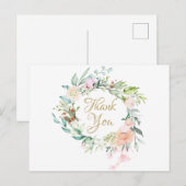 Carte Postale Remerciement d'affaires Élégant Couronne de Roses (Devant / Derrière)