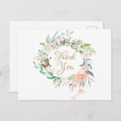 Carte Postale Remerciement d'affaires Élégant Guirlande de Roses (Devant / Derrière)