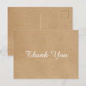 Carte Postale Remerciement d'affaires Simple Kraft rustique (Devant / Derrière)