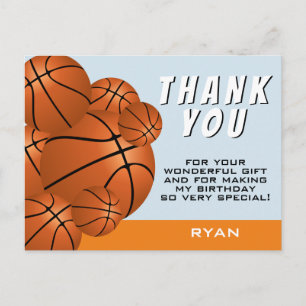 Carte Postale Remerciement d'anniversaire pour enfants de sports