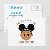 Carte Postale Remerciement d'anniversaire #Proud2BNaturalMe (Devant / Derrière)