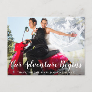 Carte Postale Remerciement d'aventure de mariage de la mariée et