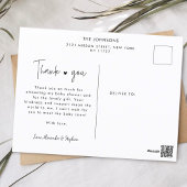 Carte Postale Remerciement de Baby Shower Multi Photo et Lettre 