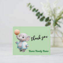 Remerciement de Baby Shower pour un éléphant 3D mi