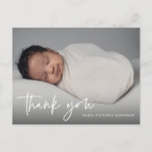 Carte Postale Remerciement de baptême religieux en écriture mode (Devant)