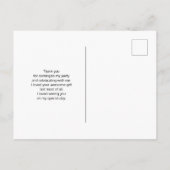 Carte Postale Remerciement de bordure élégante en agate bleue et (Dos)