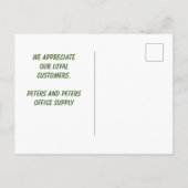 Carte Postale Remerciement de Client Appréciation Marbré Vert (Dos)