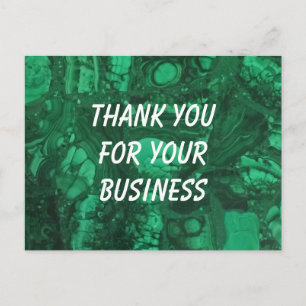 Carte Postale Remerciement de Client Appréciation Marbré Vert