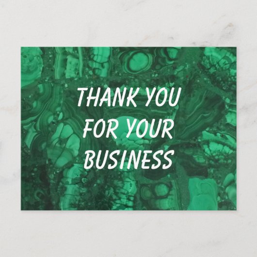 Carte Postale Remerciement de Client Appréciation Marbré Vert (Devant)
