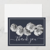 Carte Postale Remerciement de Coquelicots Jolis Fond Marine (Devant / Derrière)