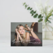 Carte Postale Remerciement de diplômé de script moderne photo co (Debout devant)