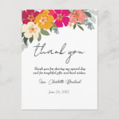 Carte Postale Remerciement de Fête de Mariage Florale d'Été Colo (Devant)