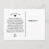 Carte Postale Remerciement de fête de remise de diplômes de phot (Dos)