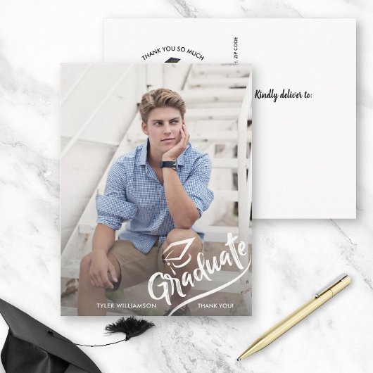 Carte Postale Remerciement de fête de remise des diplômes Photo