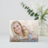 Carte Postale Remerciement de fin d'études avec un script élégan (Debout devant)