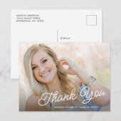 Carte Postale Remerciement de fin d'études avec un script élégan (Devant / Derrière)