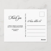 Carte Postale Remerciement de fin d'études en calligraphie éléga (Dos)