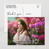 Carte Postale Remerciement de fin d'études en calligraphie moder (Devant / Derrière)