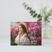 Carte Postale Remerciement de fin d'études en calligraphie moder (Debout devant)