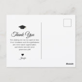 Carte Postale Remerciement de fin d'études en écriture chic mode (Dos)