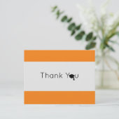 Carte Postale Remerciement de fin d'études en gras orange argent (Debout devant)