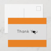 Carte Postale Remerciement de fin d'études en gras orange argent (Devant / Derrière)