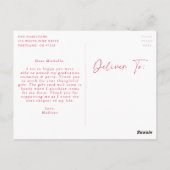 Carte Postale Remerciement de fin d'études en photo avec écritur (Dos)