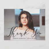 Carte Postale Remerciement de fin d'études en script noir import (Devant)