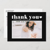 Carte Postale Remerciement de fin d'études en typographie rétro  (Devant / Derrière)